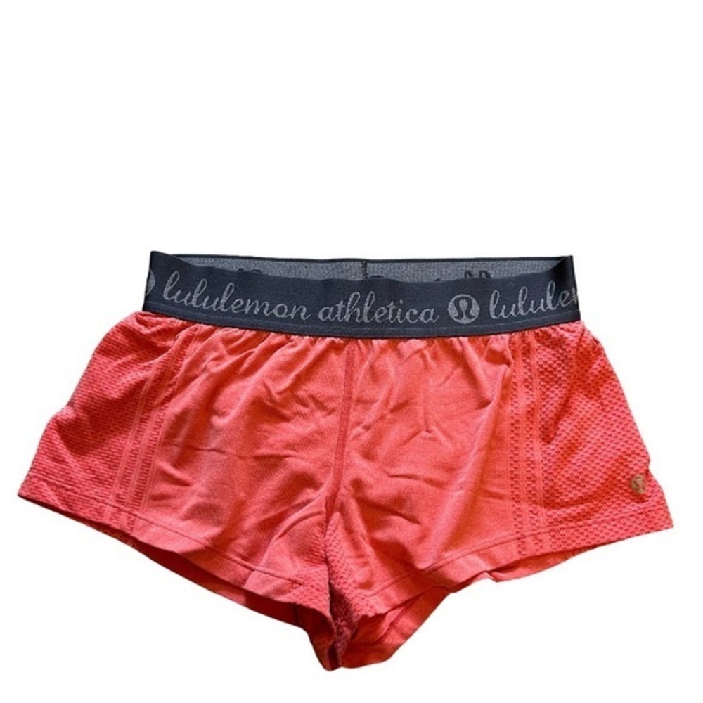 lululemon athletica Coral Athletic Shorts With Stretch Logo Waistband